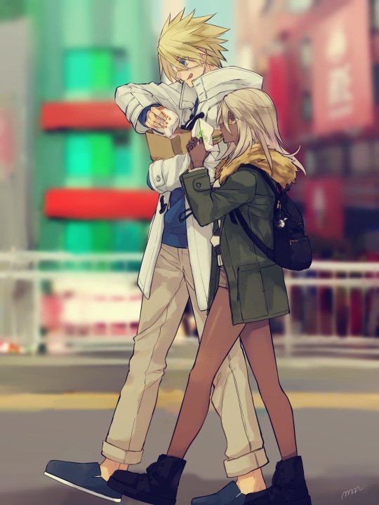 ramlethal valentine and sin kiske (guilty gear and 1 more) drawn by maka_(morphine)