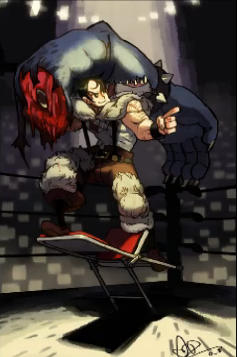 beowulf and the hurting (skullgirls) drawn by alex_ahad