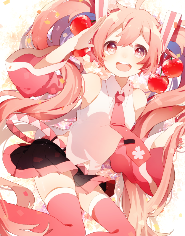 hatsune miku and sakura miku (vocaloid) drawn by komadori_ui
