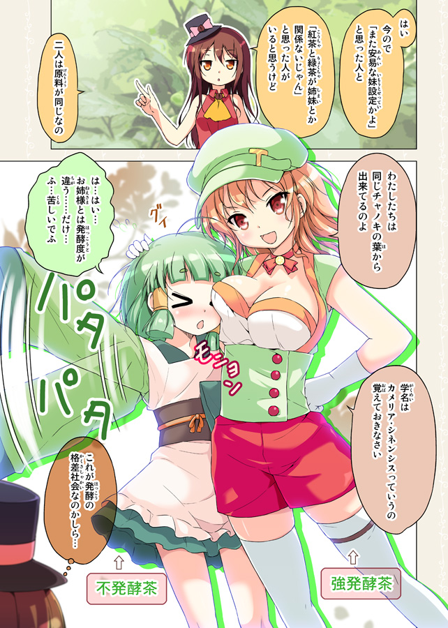 cafe, tea, and midori (cafe-chan to break time) drawn by porurin