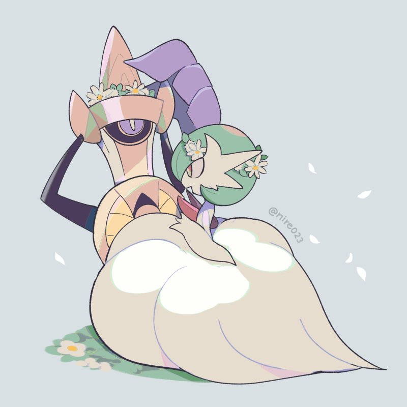 gardevoir, mega gardevoir, and aegislash (pokemon) drawn by ni_re