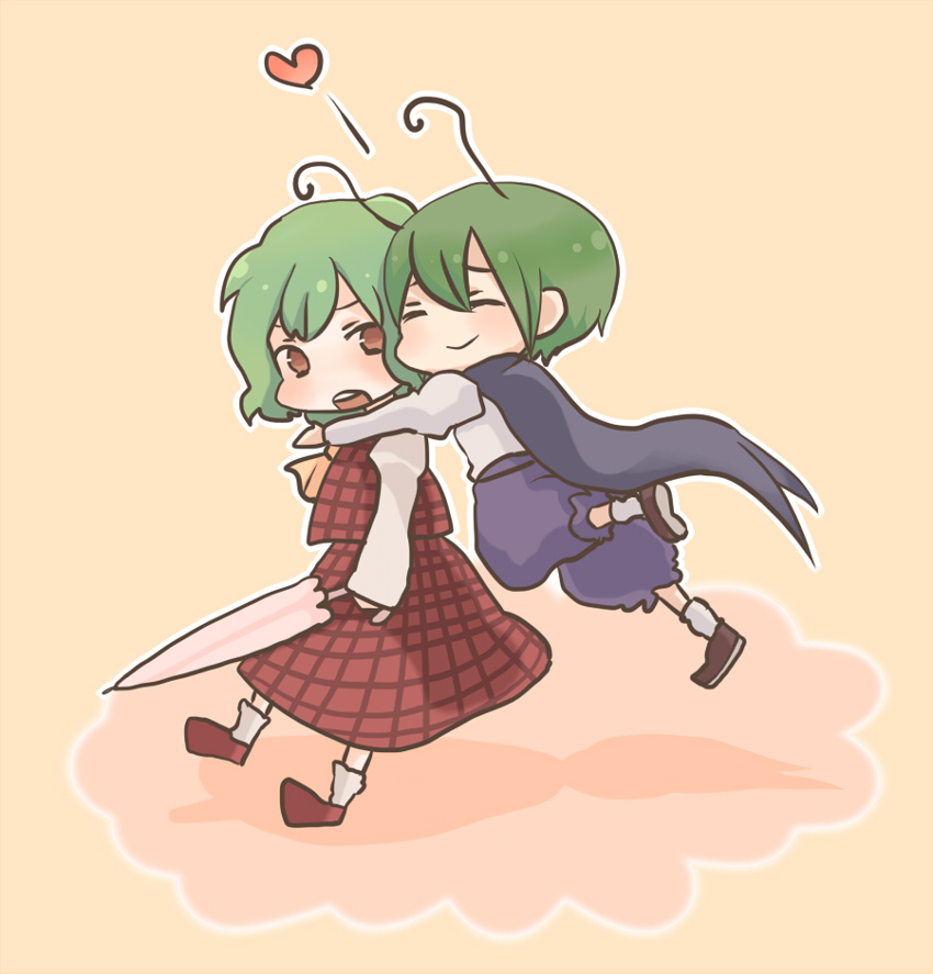 kazami yuuka and wriggle nightbug (touhou) drawn by konbu_ame