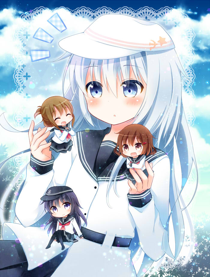 hibiki, inazuma, ikazuchi, akatsuki, and verniy (kantai collection) drawn by murasaki_(murasakiiro_no_yoru)