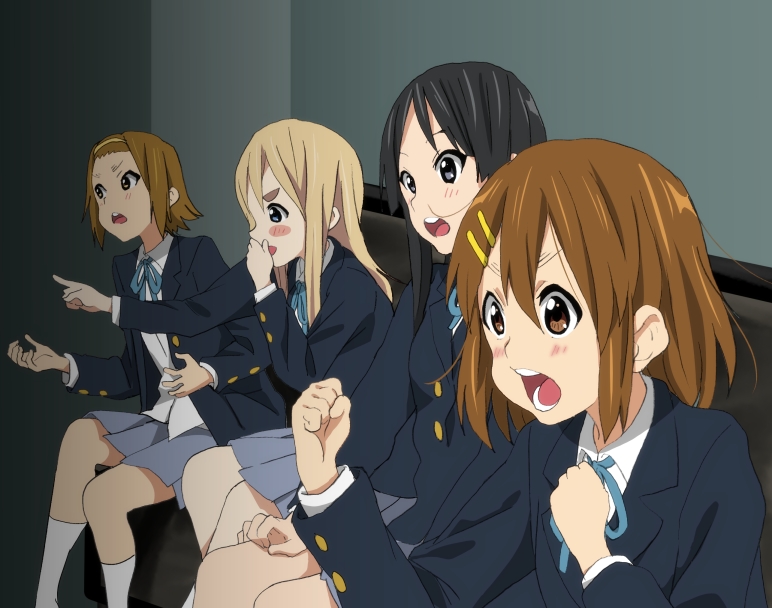 akiyama mio, hirasawa yui, tainaka ritsu, and kotobuki tsumugi (k-on!) drawn by watanore