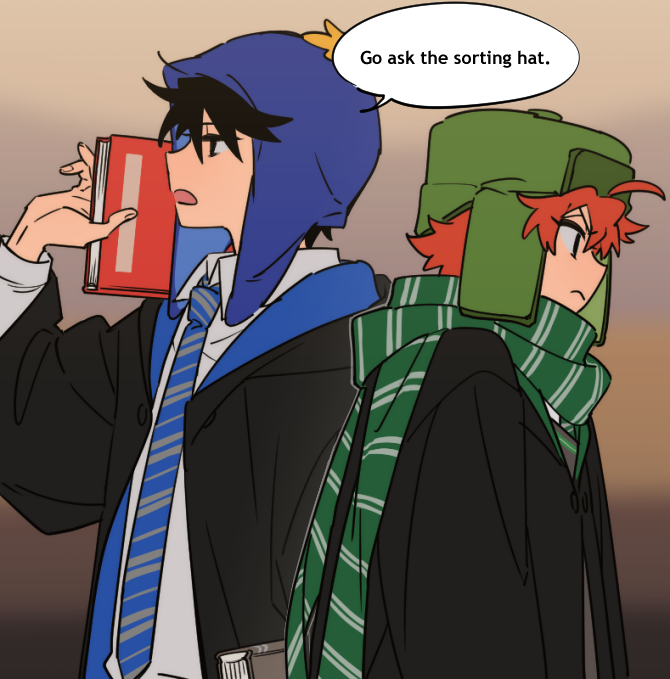 kyle broflovski and craig tucker (wizarding world and 2 more) drawn by ten_(lu2948d)