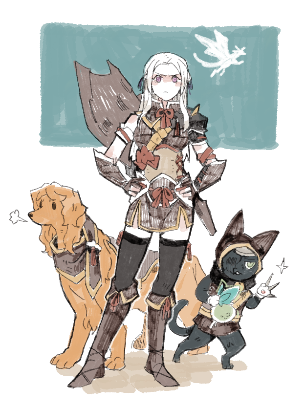 edelgard von hresvelg, hubert von vestra, ferdinand von aegir, and canyne (fire emblem and 3 more) drawn by moogyoza