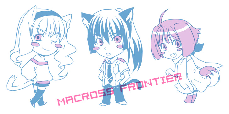 sheryl nome, ranka lee, and saotome alto (macross and 1 more)