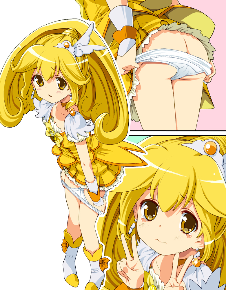 kise yayoi and cure peace (precure and 1 more) drawn by homing_(areya)