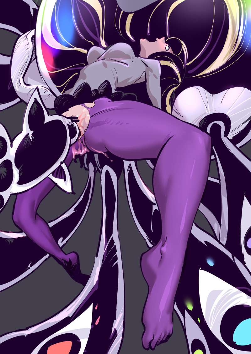 lusamine, nihilego, and lusamine fused (pokemon and 1 more) drawn by breakrabbit