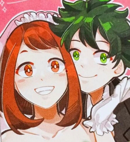 midoriya izuku and uraraka ochaco (boku no hero academia)