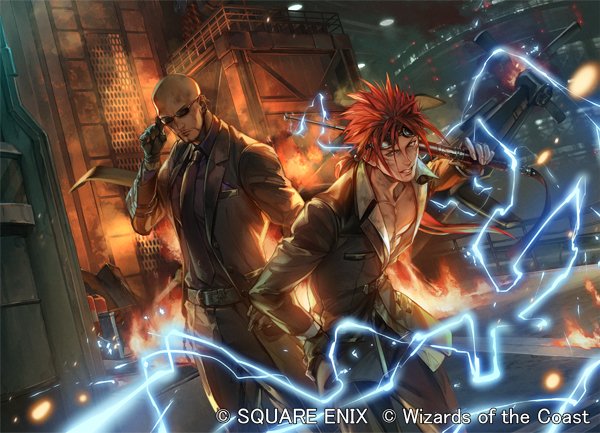 reno and rude (final fantasy and 4 more) drawn by majiji