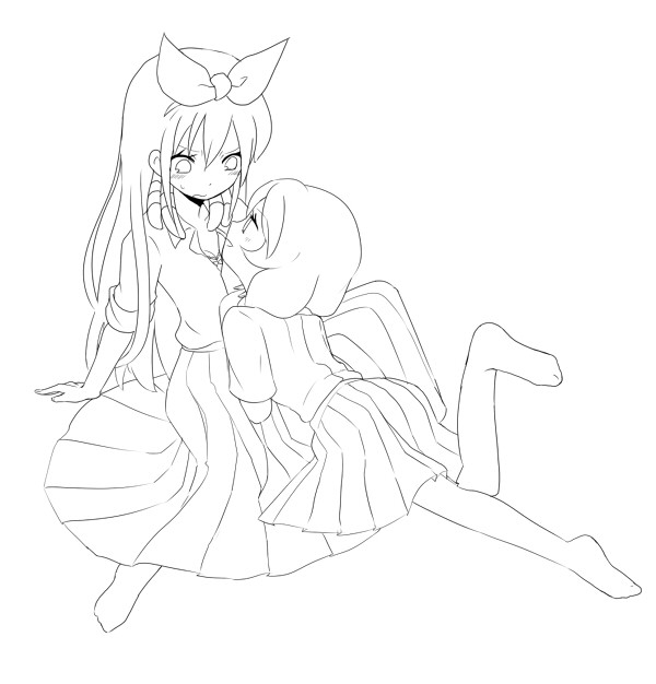 yamana akane and seto midori (inazuma eleven and 1 more) drawn by karan_koron