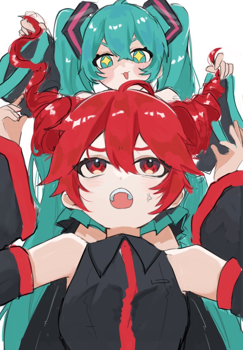 hatsune miku and kasane teto (vocaloid and 1 more) drawn by uparupa_04