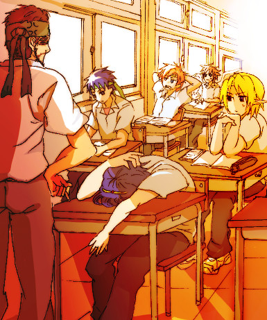 link, ike, pit, marth, roy, and 1 more (fire emblem and 8 more) drawn by gin_(silvergold)