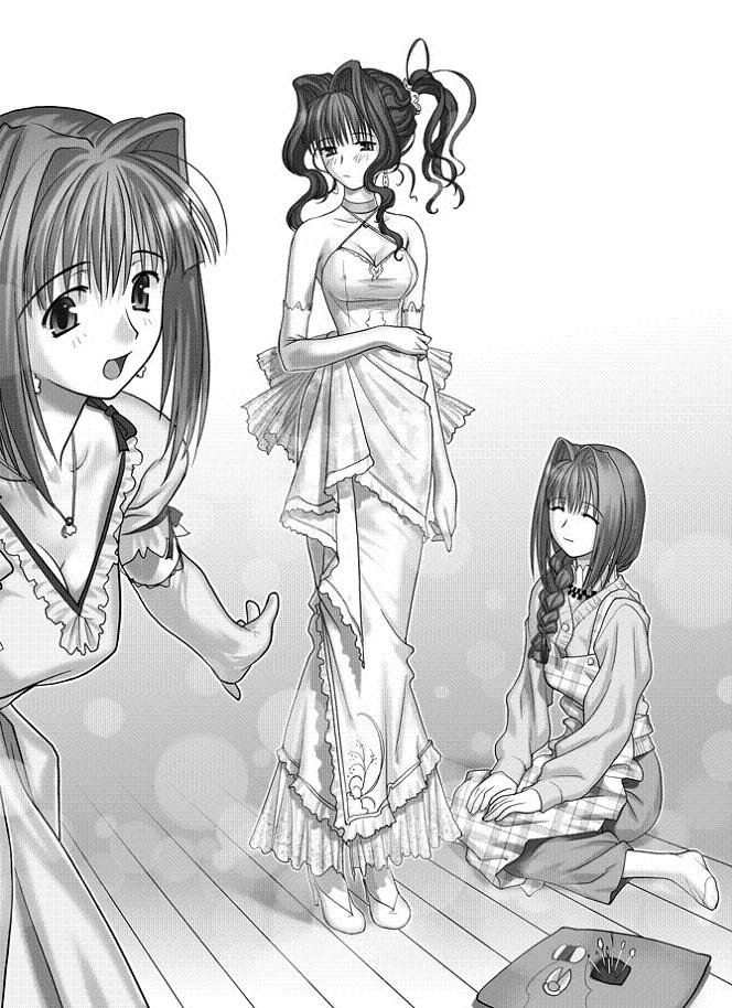 minase nayuki, minase akiko, and misaka kaori (kanon)