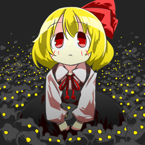 rumia and botamon (touhou and 1 more) drawn by isoroku_(gojuuroku)