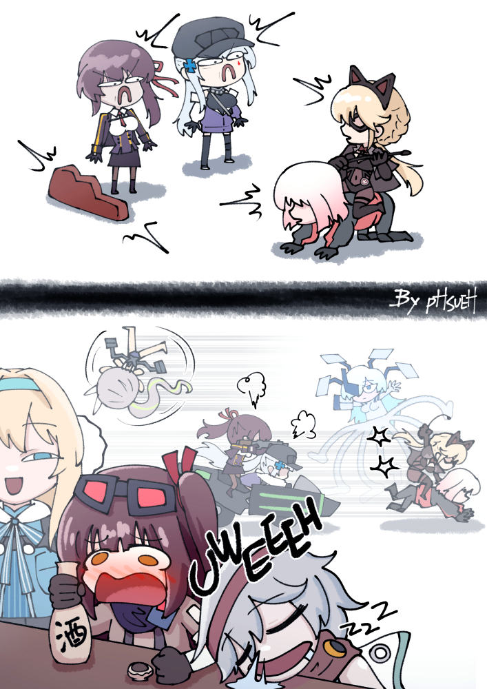 hk416, wa2000, g11, suomi, ots-14, and 8 more (girls' frontline and 2 more) drawn by phsueh