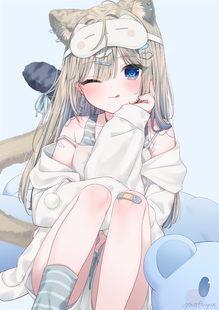 mafuyu and mafuner (indie virtual youtuber) drawn by mafuyu_(chibi21)