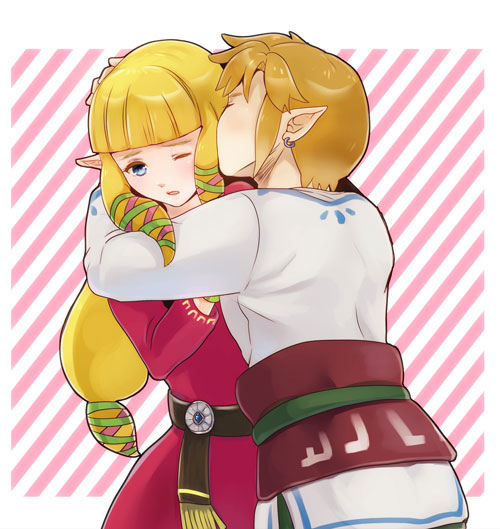 link and princess zelda (the legend of zelda and 1 more) drawn by suzuno_(kazahanasu)