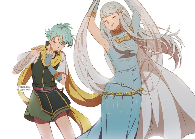 ninian and nils (fire emblem and 1 more) drawn by darkgreyclouds