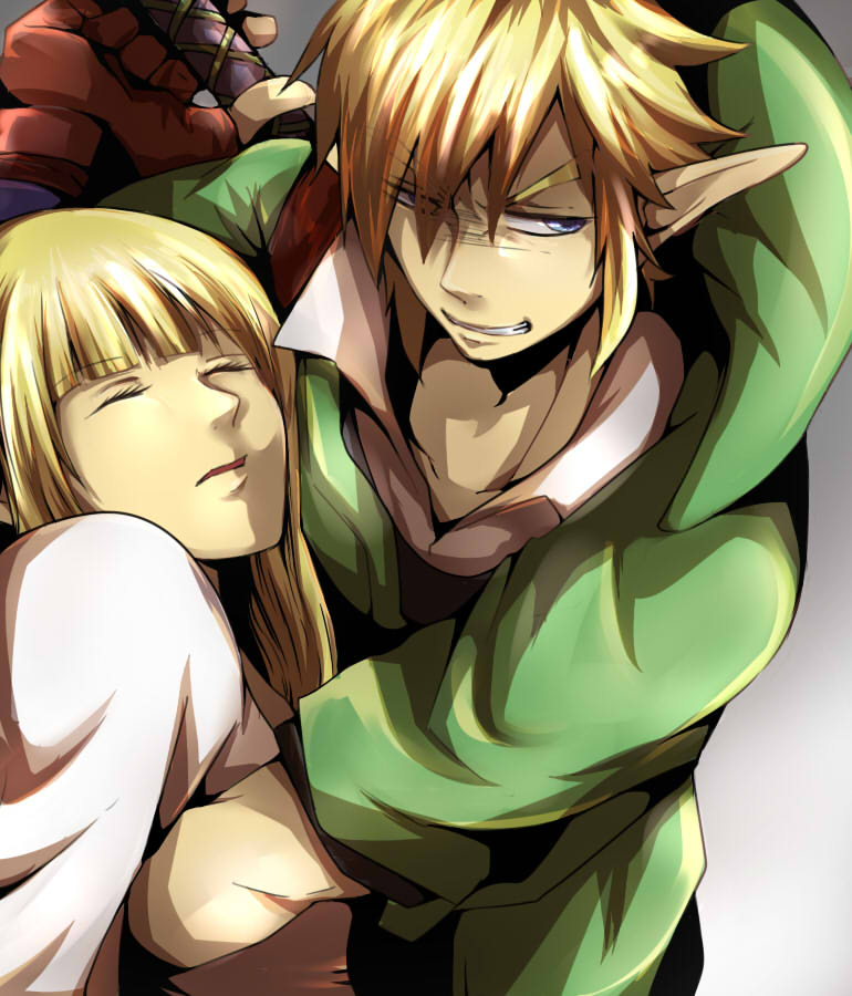 link and princess zelda (the legend of zelda and 1 more) drawn by oshizu_(sei_story)