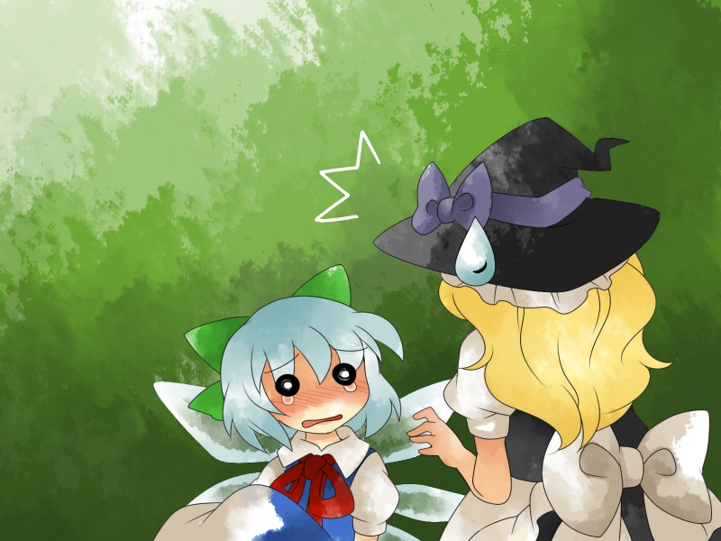 kirisame marisa and cirno (touhou) drawn by hammer_(sunset_beach)
