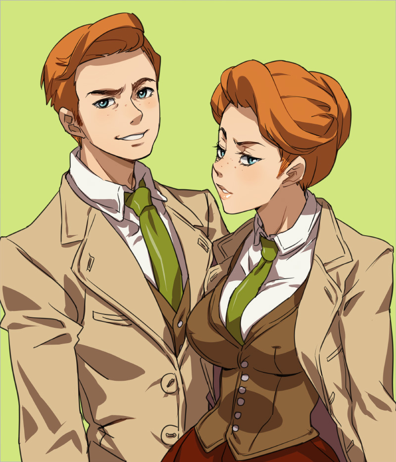 robert lutece and rosalind lutece (bioshock and 1 more) drawn by naso4
