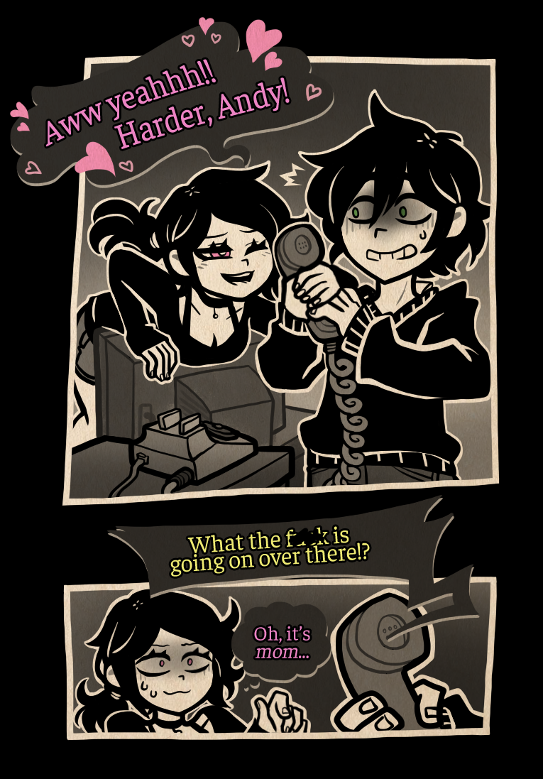 ashley graves and andrew graves (the coffin of andy and leyley) drawn by nemlei