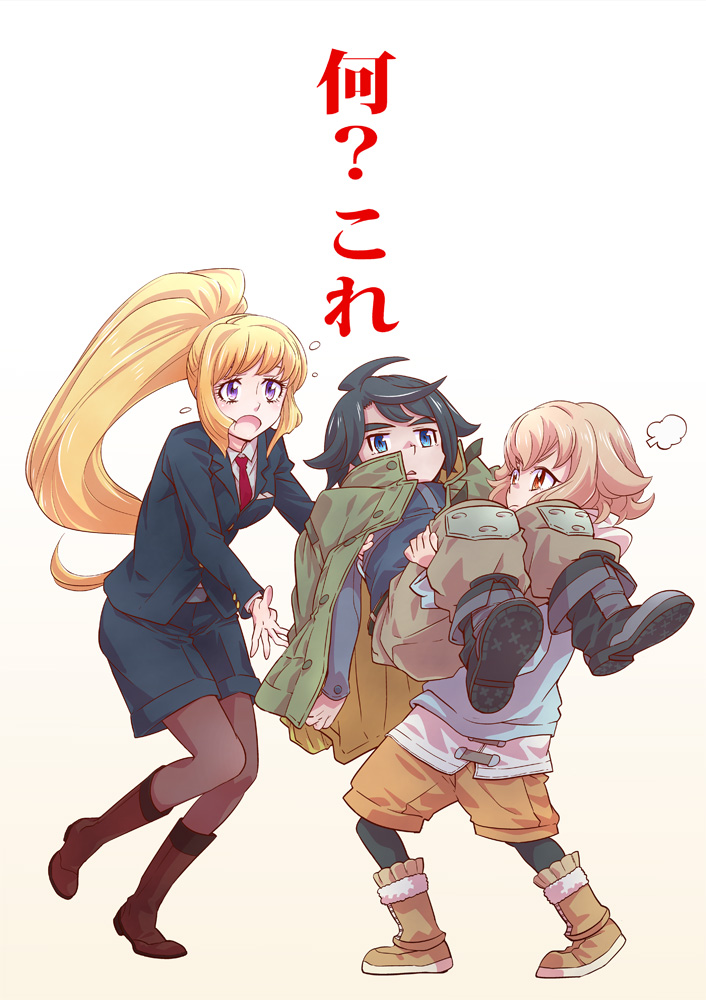 kudelia aina bernstein, mikazuki augus, and atra mixta (gundam and 1 more) drawn by hoshino_kouichirou