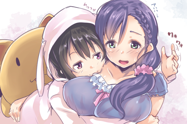 tojo nozomi and yazawa nico (love live! and 1 more) drawn by muneshiro_(hitsuji_kikaku)