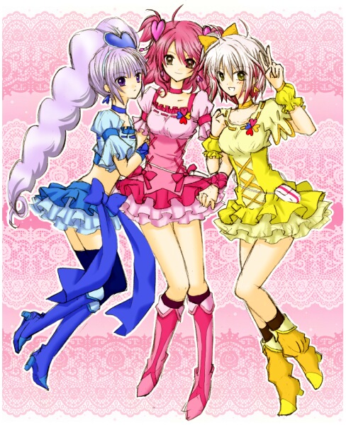 cure peach, sophie, cheria barnes, cure pine, cure berry, and 1 more (precure and 3 more) drawn by chikaya_chiki