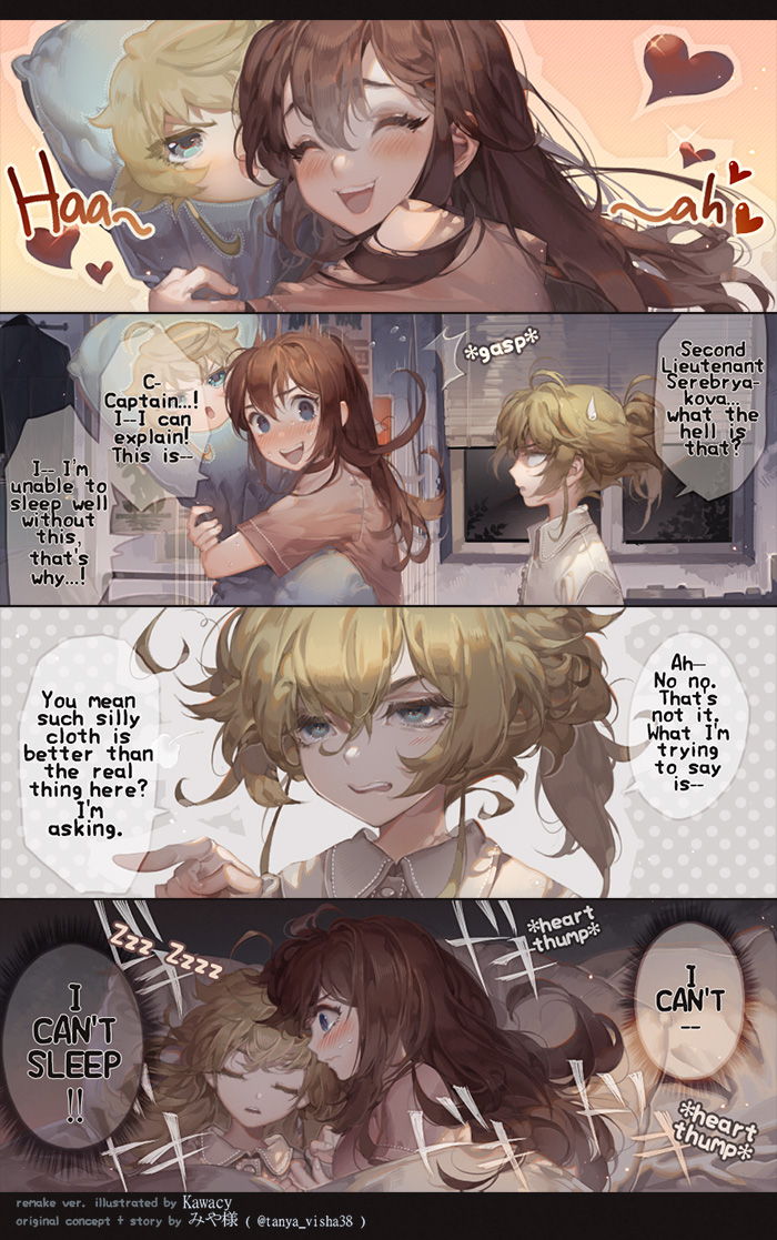 tanya degurechaff and viktoriya ivanovna serebryakov (youjo senki) drawn by kawacy