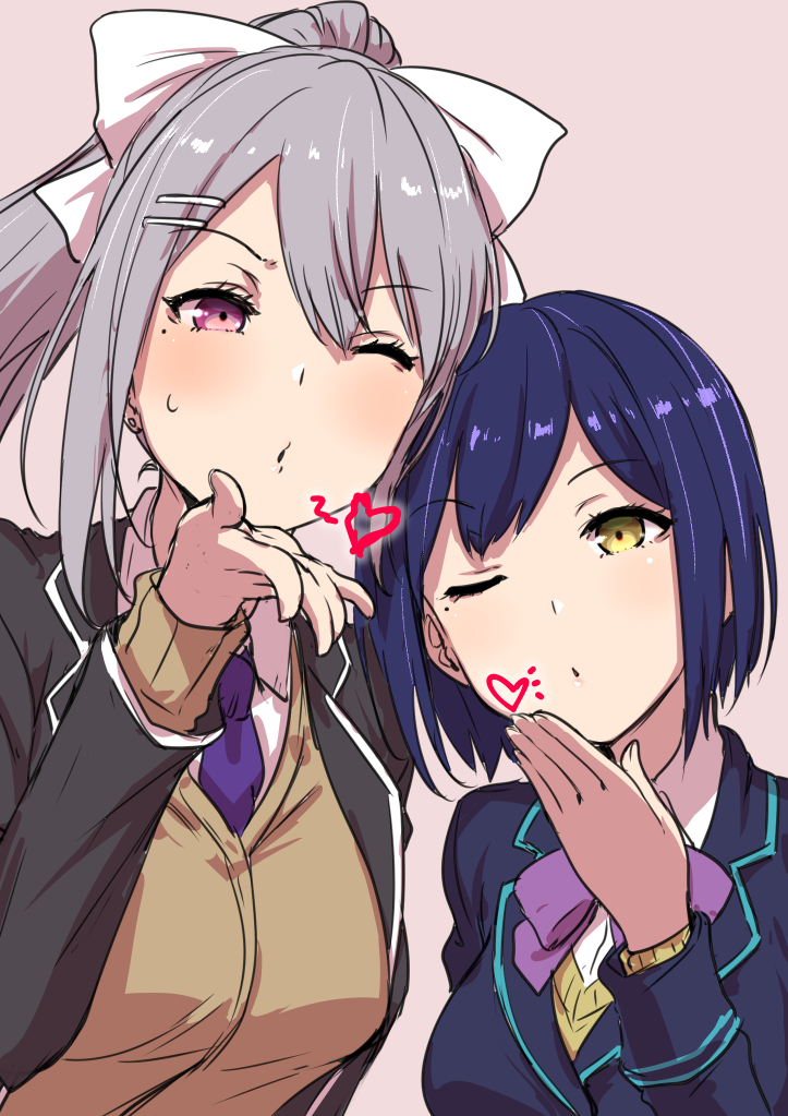 higuchi kaede and shizuka rin (nijisanji) drawn by clearite