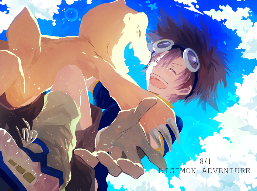 yagami taichi and agumon (digimon and 1 more) drawn by yuuki_sawano