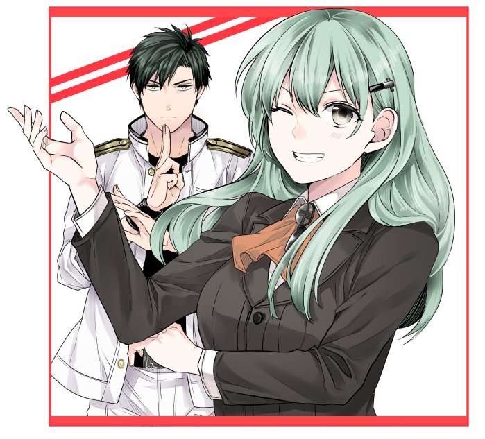 admiral, suzuya, and admiral shinonome harutora (kantai collection and 1 more) drawn by nagomi_(mokatitk)