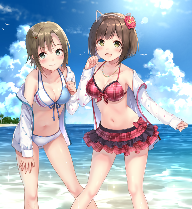 maekawa miku and tada riina (idolmaster and 1 more) drawn by fukahire_(ruinon)