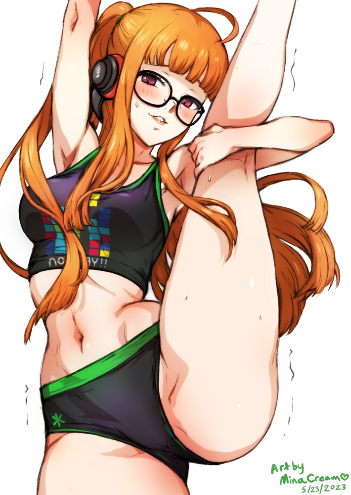 sakura futaba (persona and 2 more) drawn by mina_cream