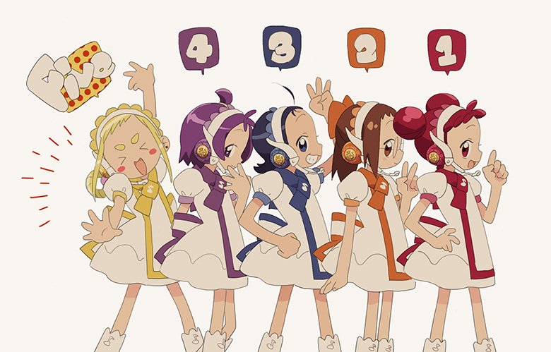 harukaze doremi, segawa onpu, fujiwara hazuki, senoo aiko, and asuka momoko (ojamajo doremi) drawn by eda_(eeeeeeda119)