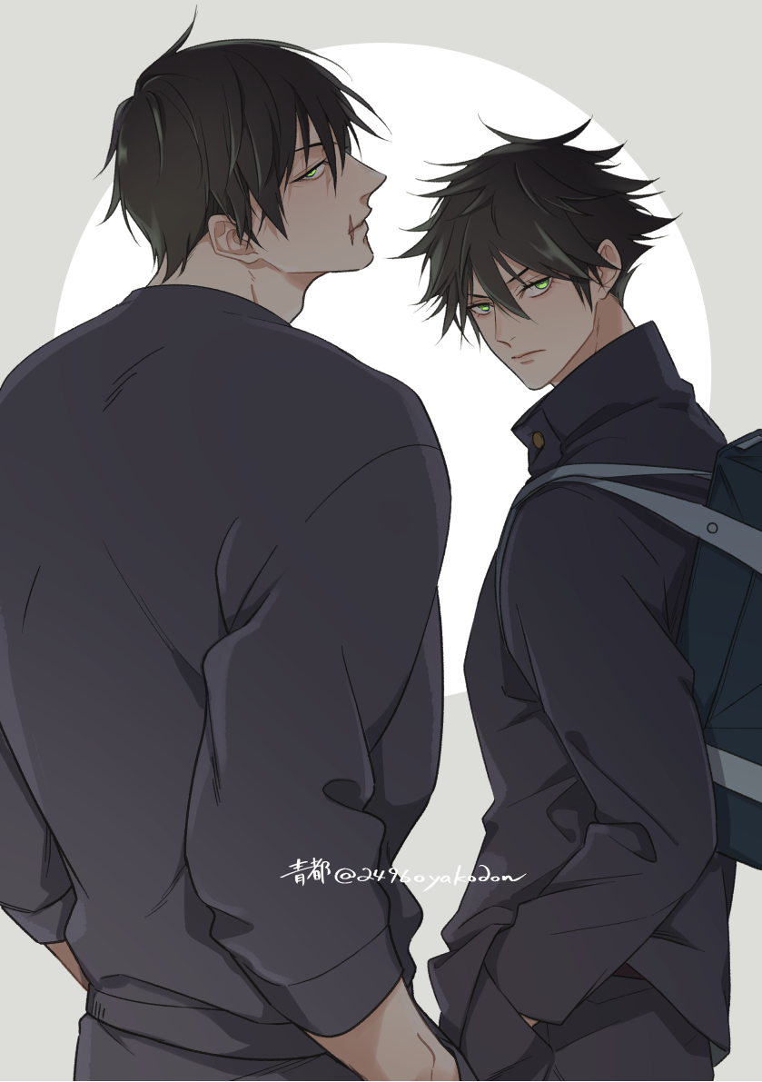 fushiguro megumi and fushiguro touji (jujutsu kaisen) drawn by 2496oyakodon