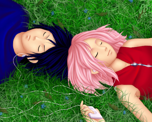 haruno sakura and uchiha sasuke (naruto) drawn by phoenixbird16