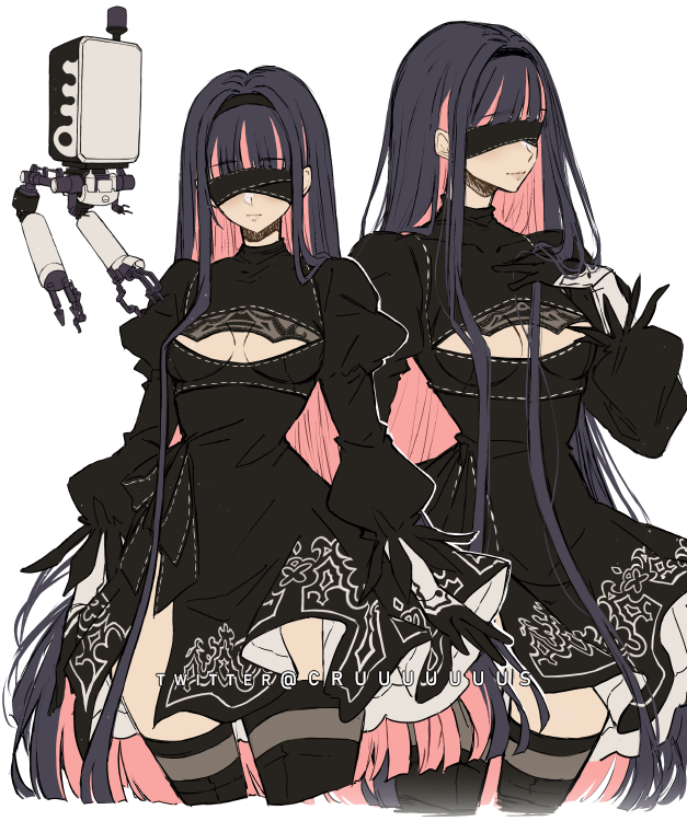 2b, stocking, and pod (nier and 2 more) drawn by criis-chan