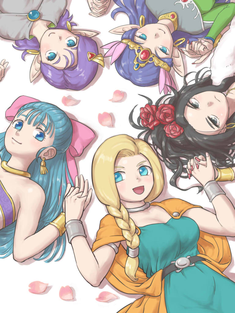 bianca, flora, deborah, bella, and powan (dragon quest and 1 more) drawn by arinsu_(kodamamaimai)