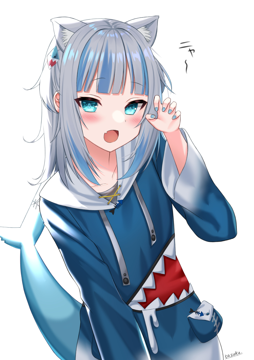gawr gura (hololive and 1 more) drawn by tasuku_(user_fkzv3343)