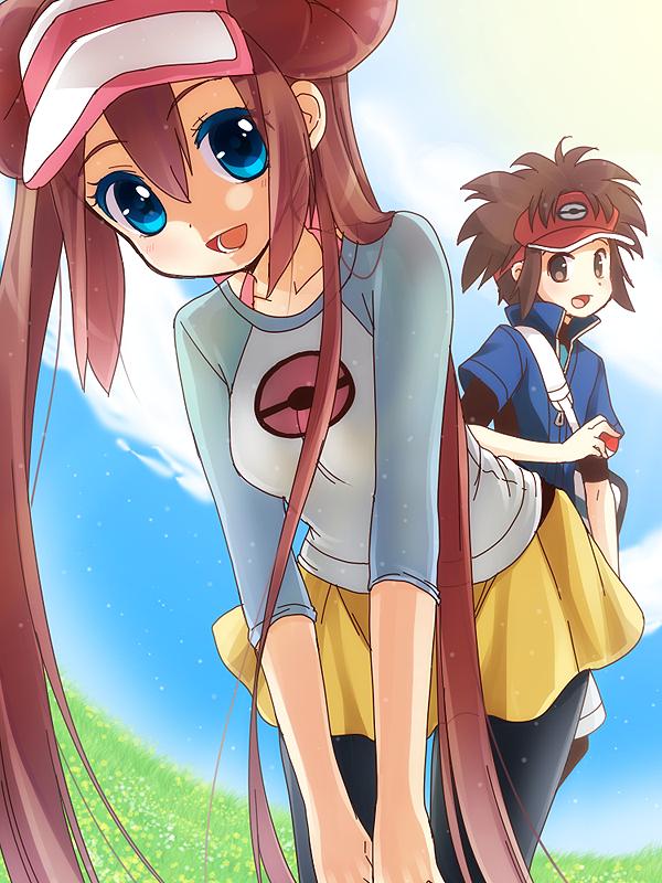 rosa and nate (pokemon and 1 more) drawn by moorina
