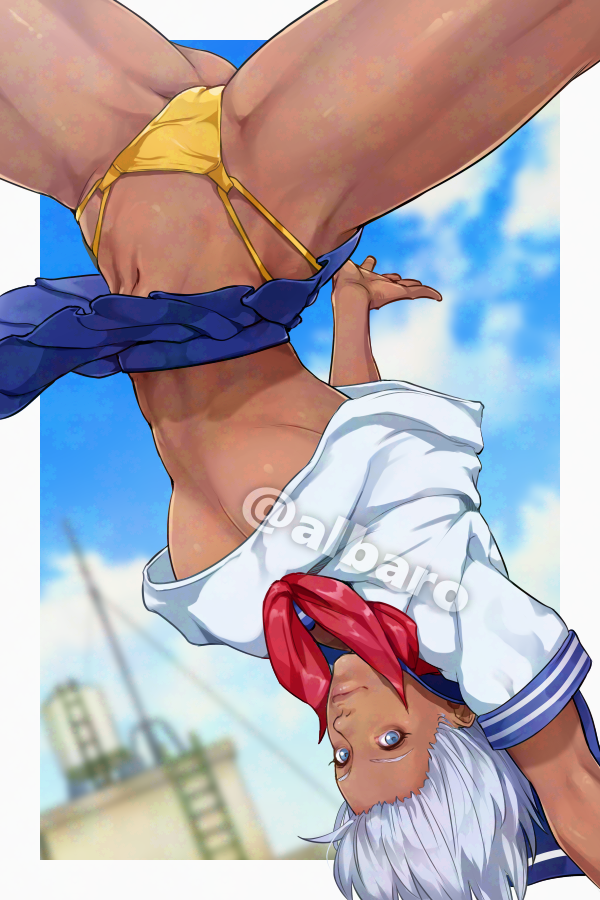 kasugano sakura and elena (street fighter) drawn by albaro