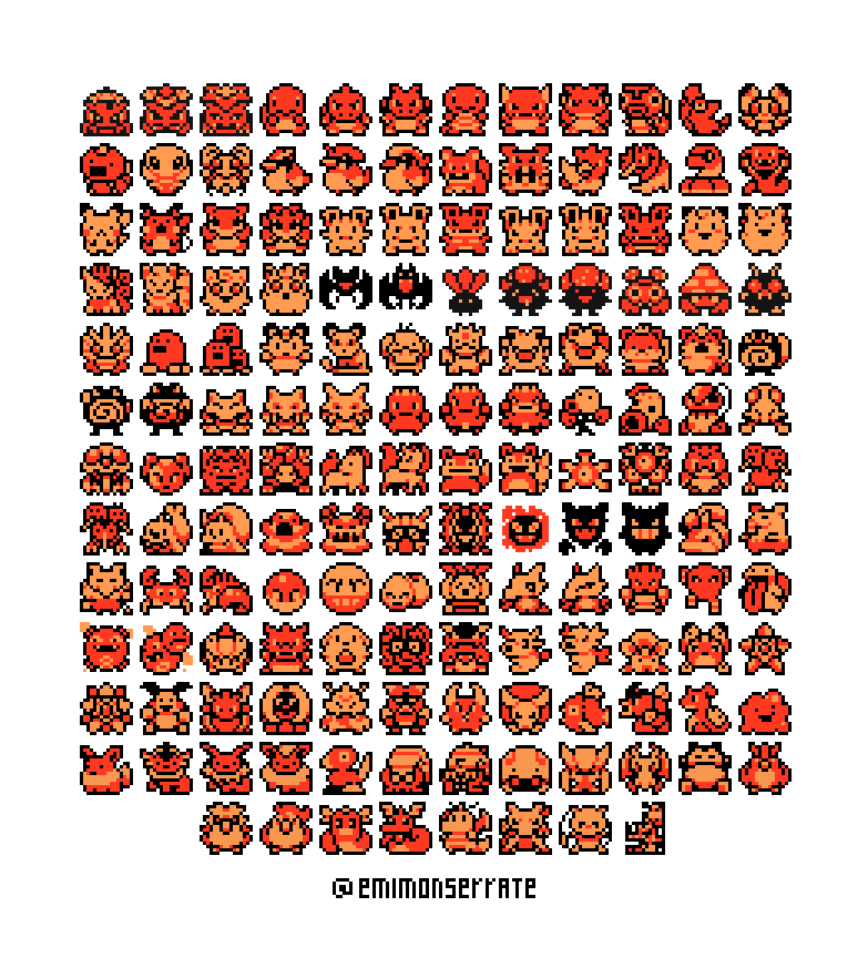 pikachu, eevee, charizard, gengar, bulbasaur, and 146 more (pokemon) drawn by excarabu