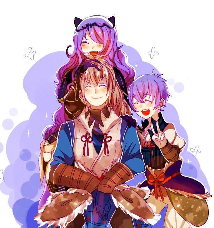 camilla, takumi, and kiragi (fire emblem and 1 more) drawn by moencabbage