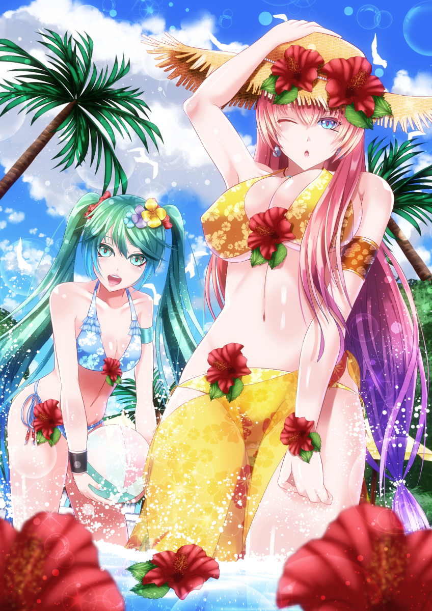 hatsune miku and megurine luka (vocaloid) drawn by fuyuki_jun