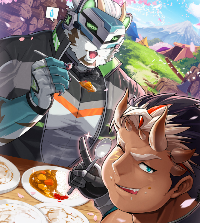 rexer and macroich (tokyo afterschool summoners and 1 more) drawn by absol_(dkqthf)
