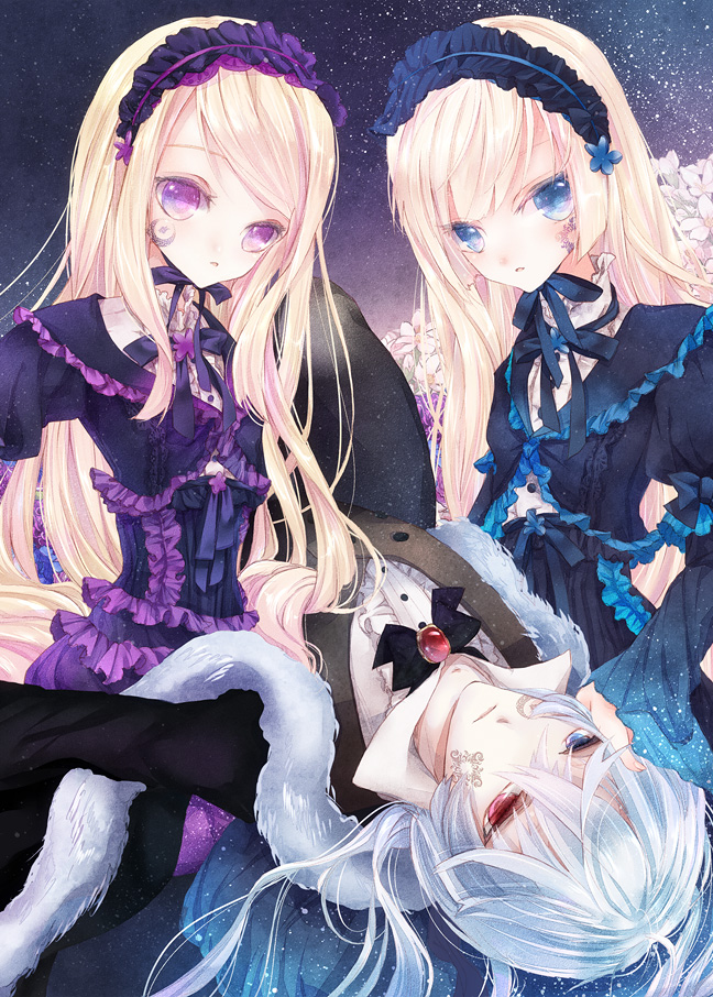 hortense, violette, and hiver laurant (sound horizon and 1 more) drawn by 218